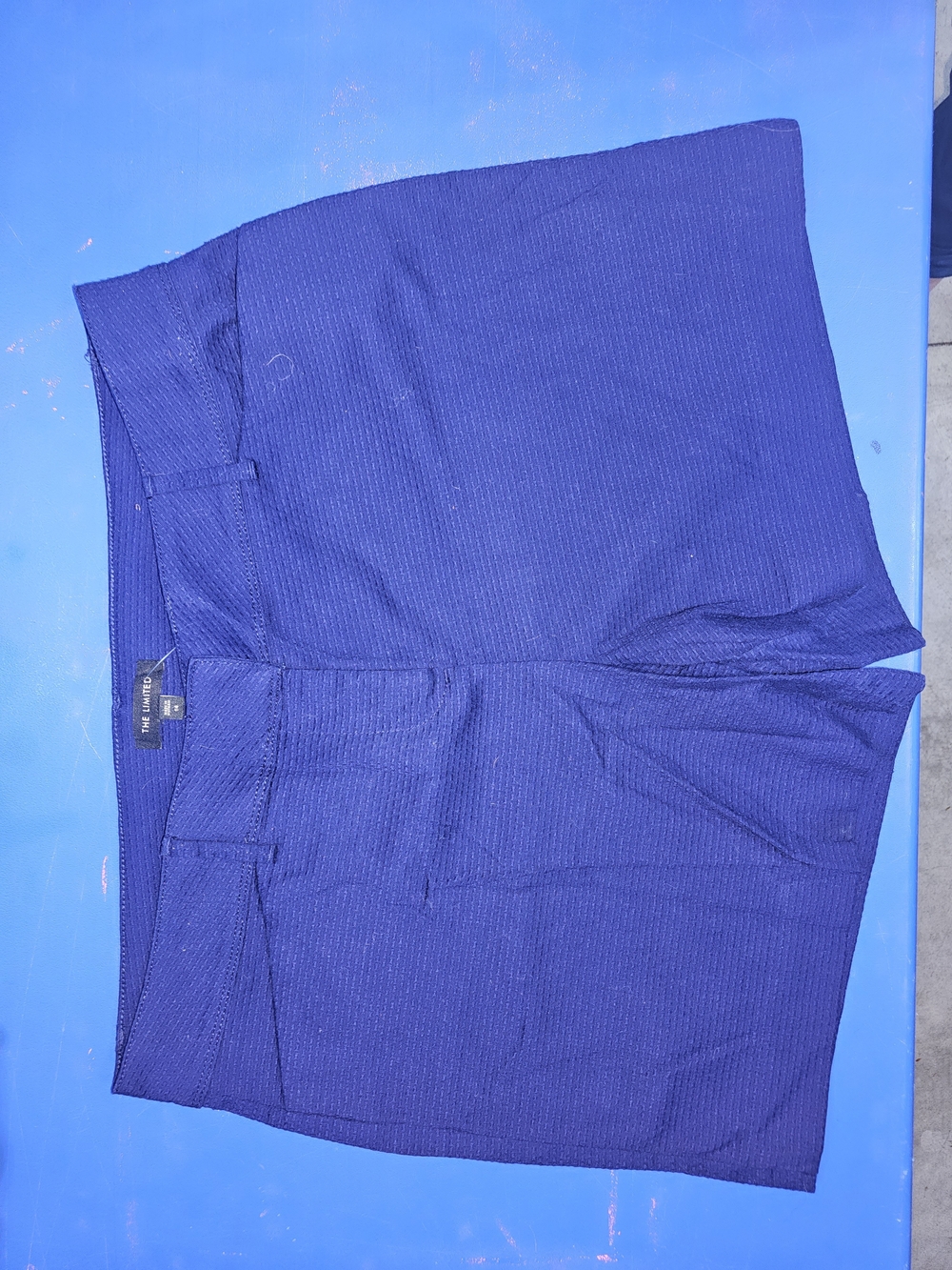 The Limited Women's Navy Textured Flat-Front Shorts